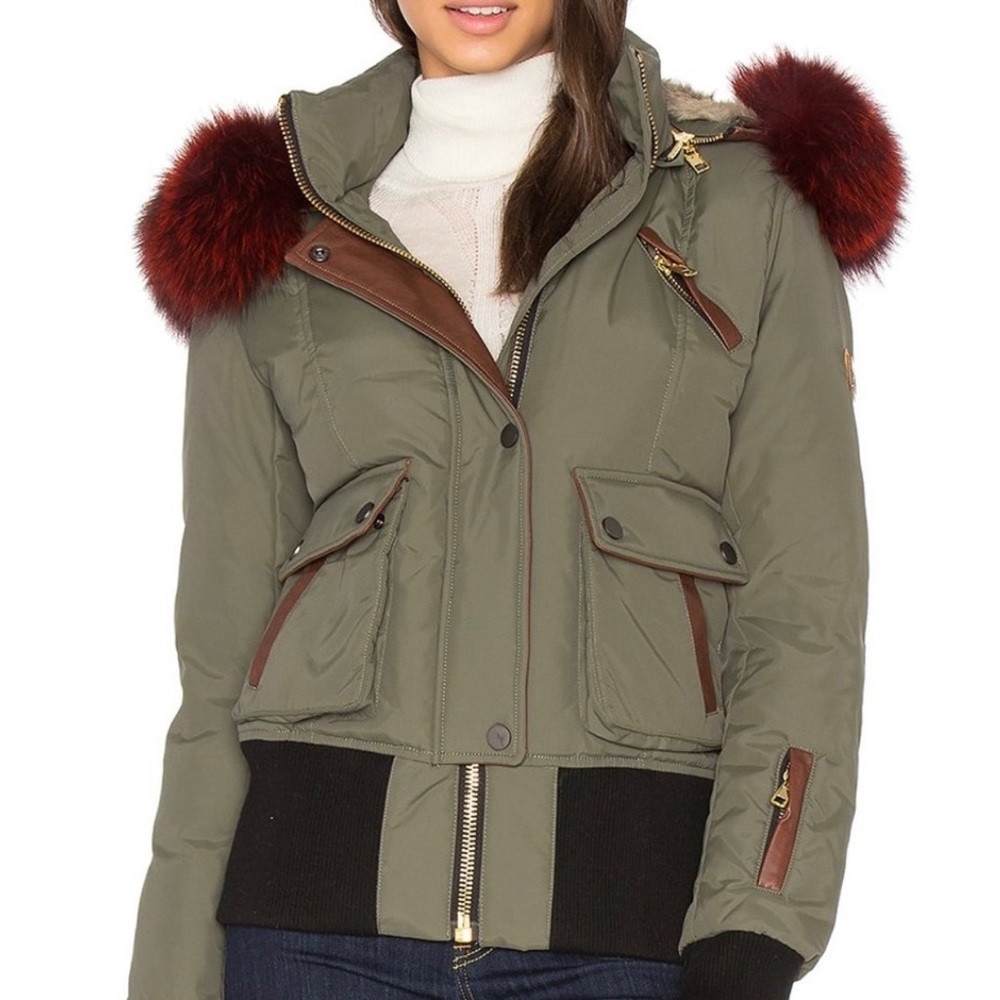 Nicole Benisti Fordham intarsia fur trim bomber sz S in great condition - Picture 6 of 15